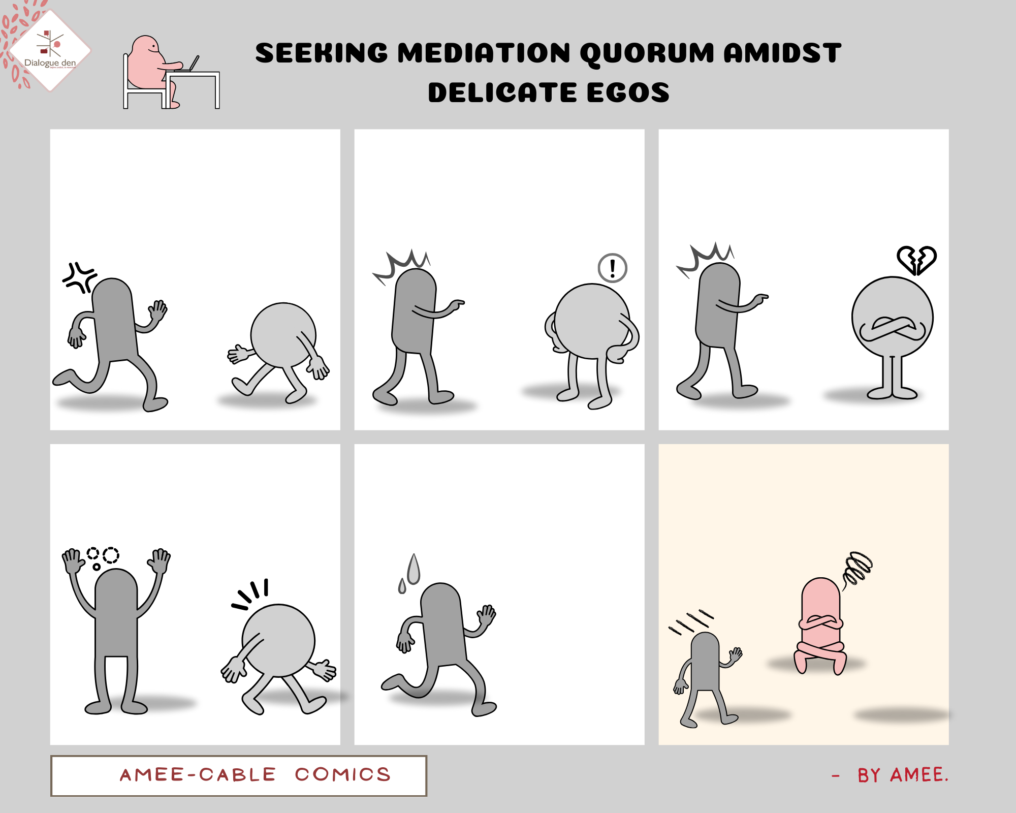 Amee-Cable Comic #10. Seeking Mediation Quorum Amidst Delicate Egos